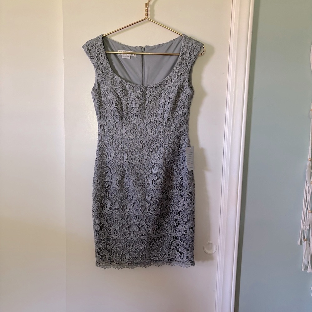 Maggy London Elegant Lace Dress in Gray 2P